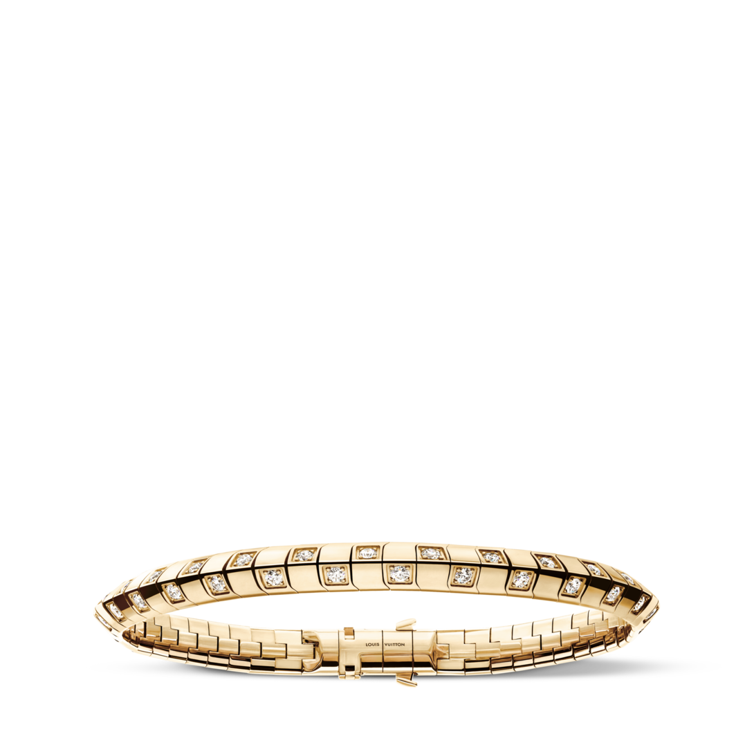 Le Damier de Louis Vuitton Medium Bracelet, Yellow Gold and